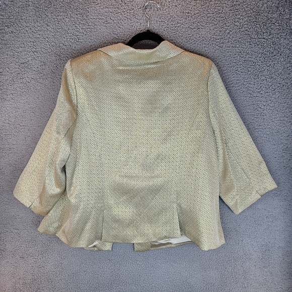 Lane Bryant Womens Evening Cocktail Blazer Sz 22 Gold Metallic Shimmer Chic - Picture 7 of 11